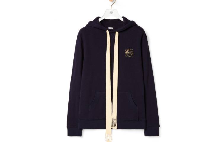 LOEWE Anagram Embroidered Logo Hoodie Navy Blue () H526341XA0-5110