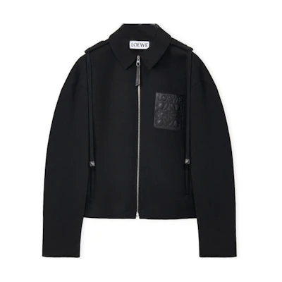 LOEWE Anagram FW22 Black Hooded Zip-Up Parka Coat. H526Y01W63-1100