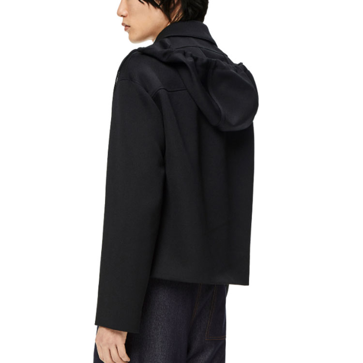 Purchase LOEWE Anagrama FW22 Abrigo Parka con Capucha y Cierre Negro. H526Y01W63-1100