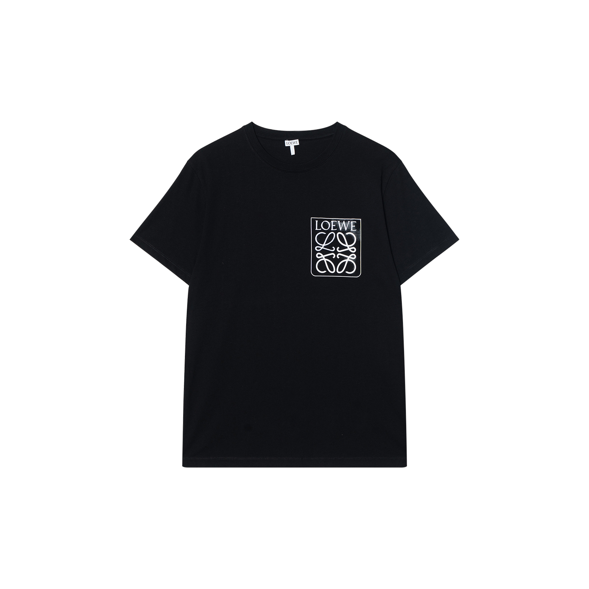 LOEWE Anagram FW22 Embroidered Logo Black Short Sleeve T-Shirt for Men. H526Y22X25-1100