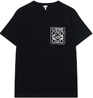 LOEWE Anagram FW22 Embroidered Logo Black Short Sleeve T-Shirt for Men. H526Y22X25-1100 LOEWE Anagram FW22 Embroidered Logo Black Short Sleeve T-Shirt for Men. H526Y22X25-1100