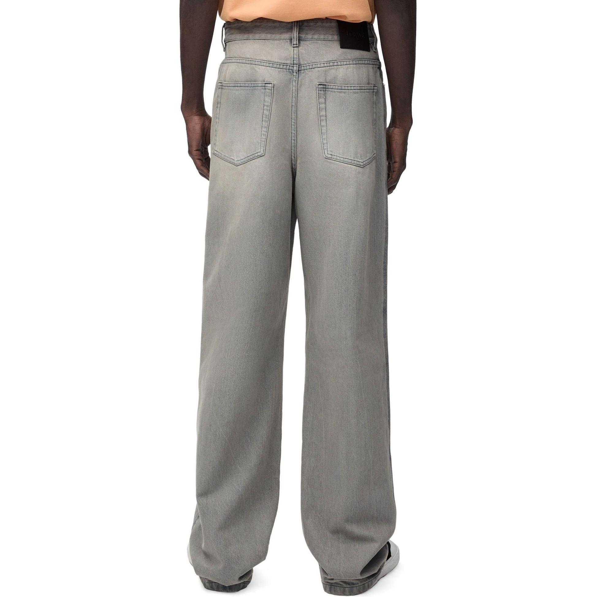 Purchase LOEWE Anagram FW24 Logo Patch Relaxed Straight Leg Jeans Men’s Gray Mix. H526Y11W57-1440