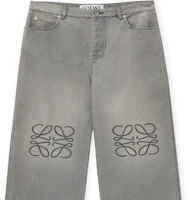 Details for LOEWE Anagram FW24 Logo Patch Relaxed Straight Leg Jeans Men’s Gray Mix. H526Y11W57-1440