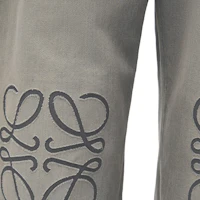 Sizing LOEWE Anagram FW24 Logo Patch Relaxed Straight Leg Jeans Men’s Gray Mix. H526Y11W57-1440