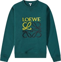 LOEWE Anagram绿色刺绣标志纯棉圆领卫衣. H526Y24J07-4110 Order LOEWE Anagram绿色刺绣标志纯棉圆领卫衣. H526Y24J07-4110