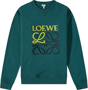 LOEWE Anagram 綠色刺繡Logo棉質圓領長袖上衣. H526Y24J07-4110 Order LOEWE Anagram 綠色刺繡Logo棉質圓領長袖上衣. H526Y24J07-4110