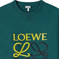 LOEWE Anagram绿色刺绣标志纯棉圆领卫衣. H526Y24J07-4110 Details for LOEWE Anagram绿色刺绣标志纯棉圆领卫衣. H526Y24J07-4110