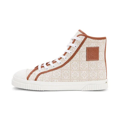 LOEWE Anagram High-Top Canvas 'White Brown'