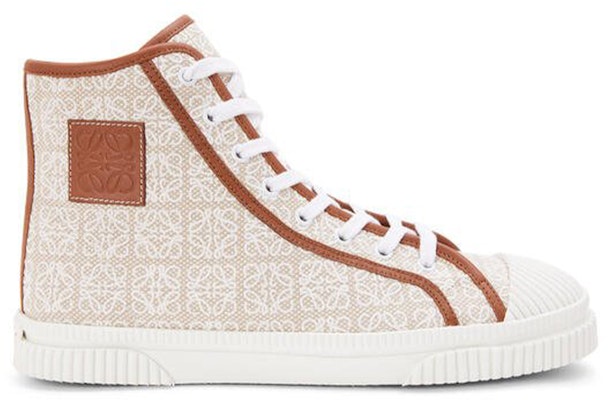 LOEWE Anagram High-Top Canvas 'Putih Coklat' M816282X31-2163 Order LOEWE Anagram High-Top Canvas 'Putih Coklat' M816282X31-2163
