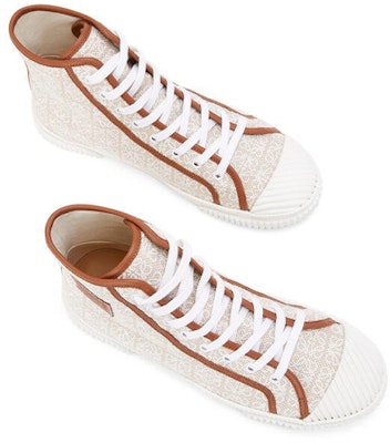 LOEWE Anagram High-Top Canvas 'Putih Coklat' M816282X31-2163 Shop LOEWE Anagram High-Top Canvas 'Putih Coklat' M816282X31-2163