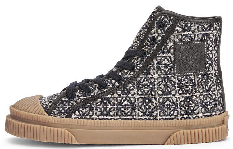 Buy LOEWE Anagram Jacquard und Kalbsleder High-Top Sneaker ''Navy Blau'' M816282X44-5938