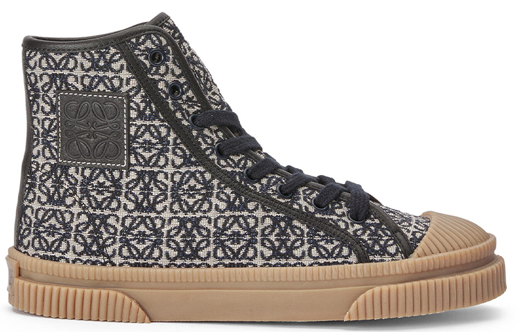 Order LOEWE Anagram Jacquard und Kalbsleder High-Top Sneaker ''Navy Blau'' M816282X44-5938