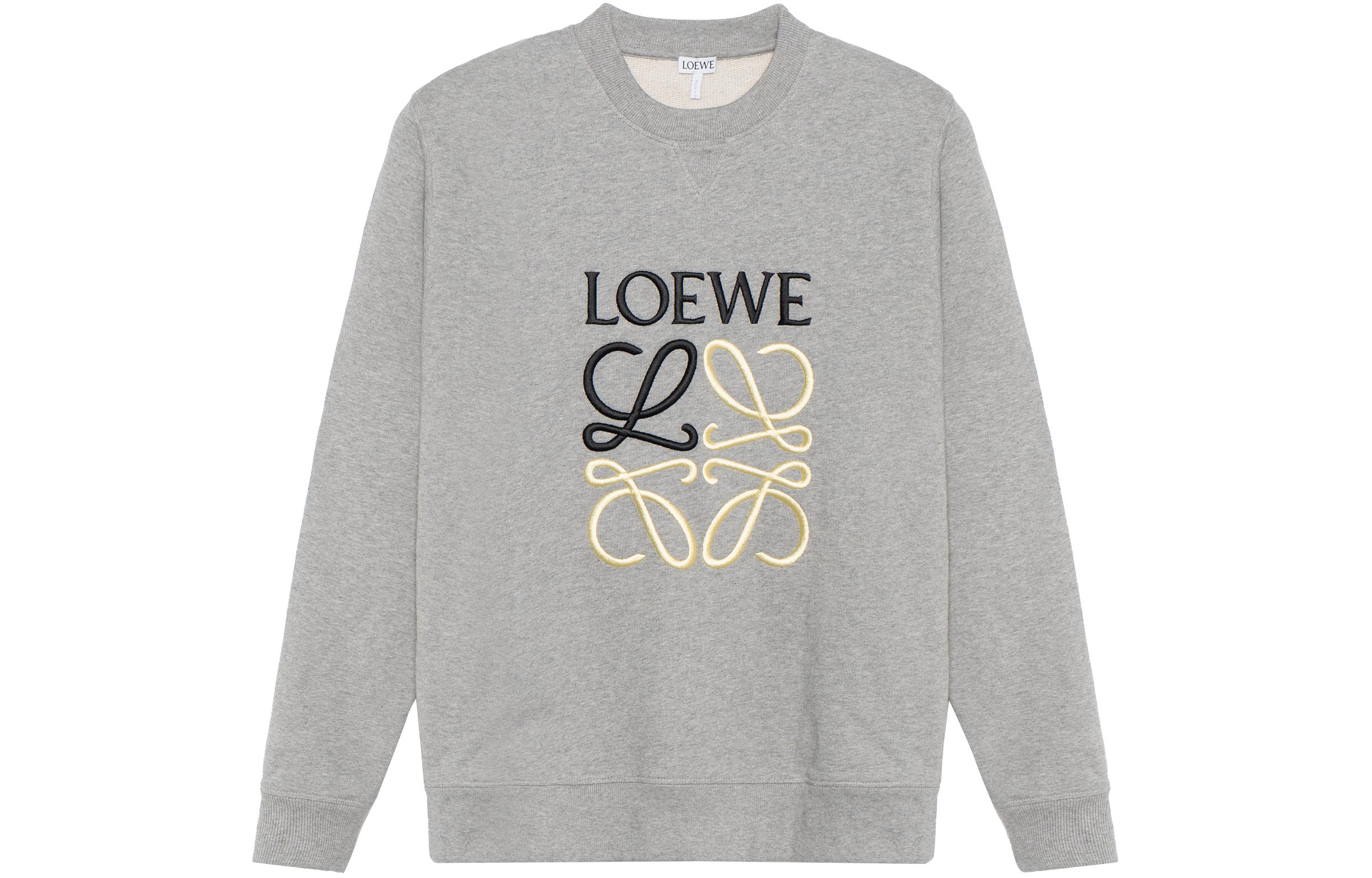 Loewe Anagram Logo-Embroidered Classic Crewneck Sweatshirt Men Grey H526Y24J01-1440