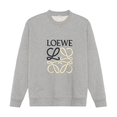 Loewe Anagram Logo-Embroidered Classic Crewneck Sweatshirt Men Grey H526Y24J01-1440