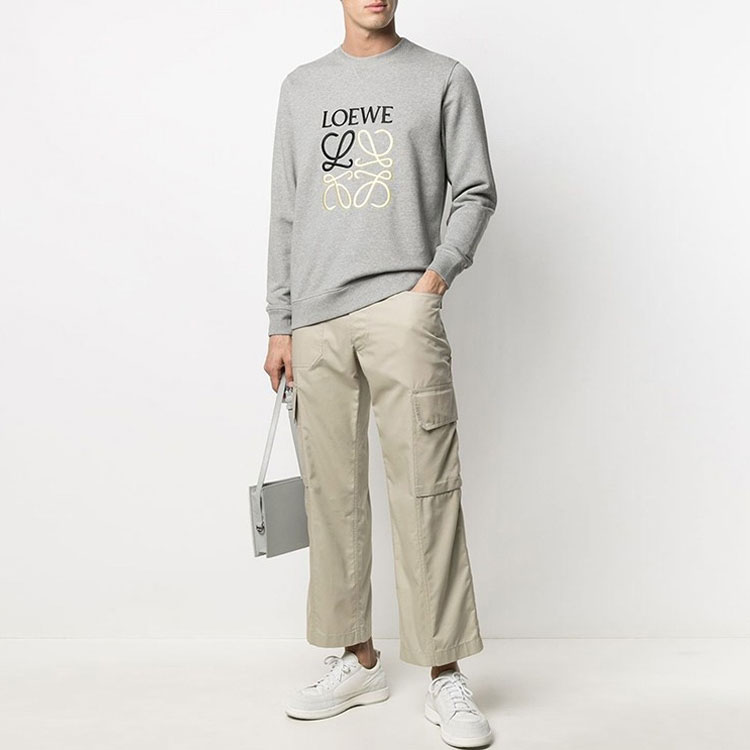 Details for 罗意威 Anagram标志刺绣经典圆领卫衣 男 灰色 H526Y24J01-1440