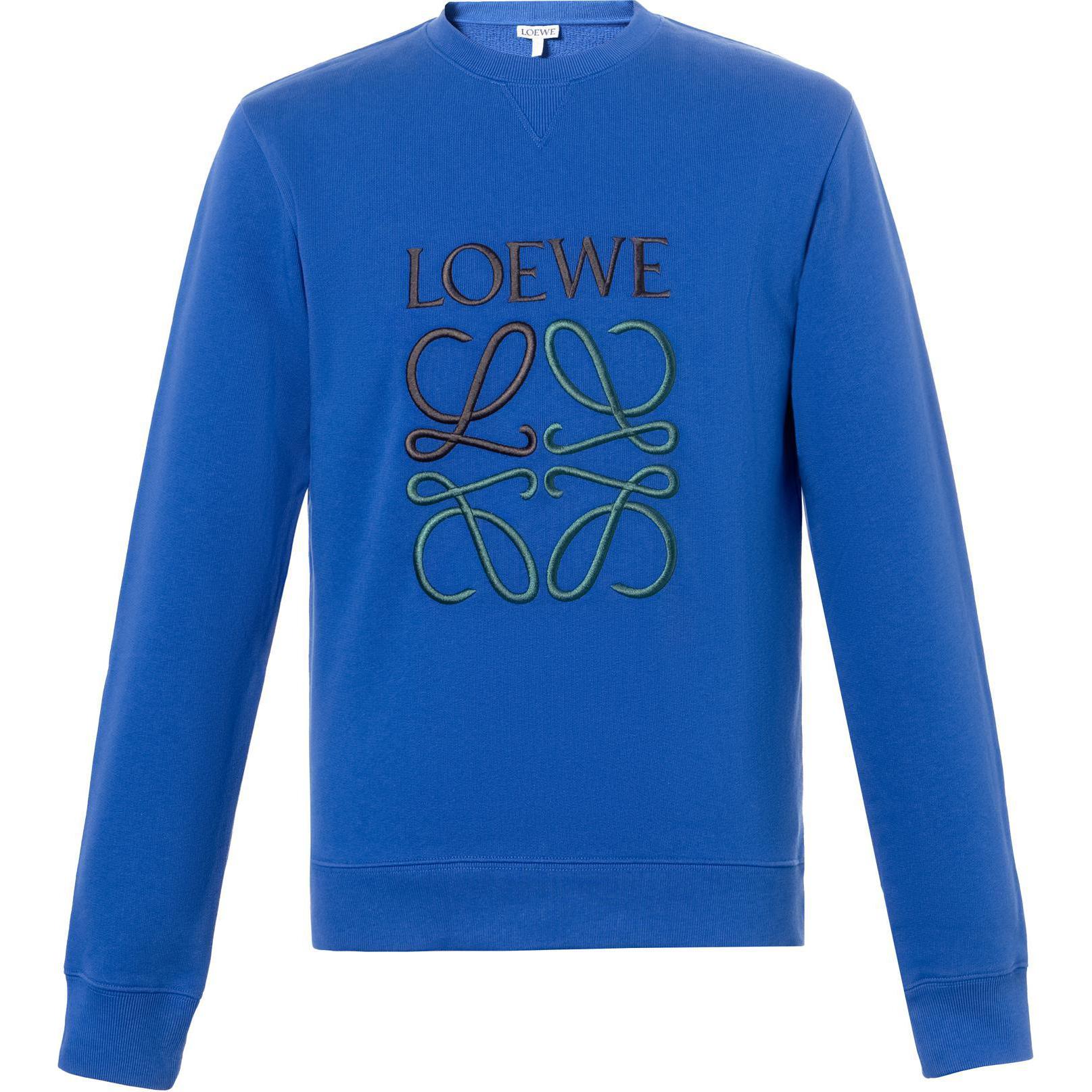 Order LOEWE Anagram標誌刺繡經典藍色衛衣 H526Y24J07-5560
