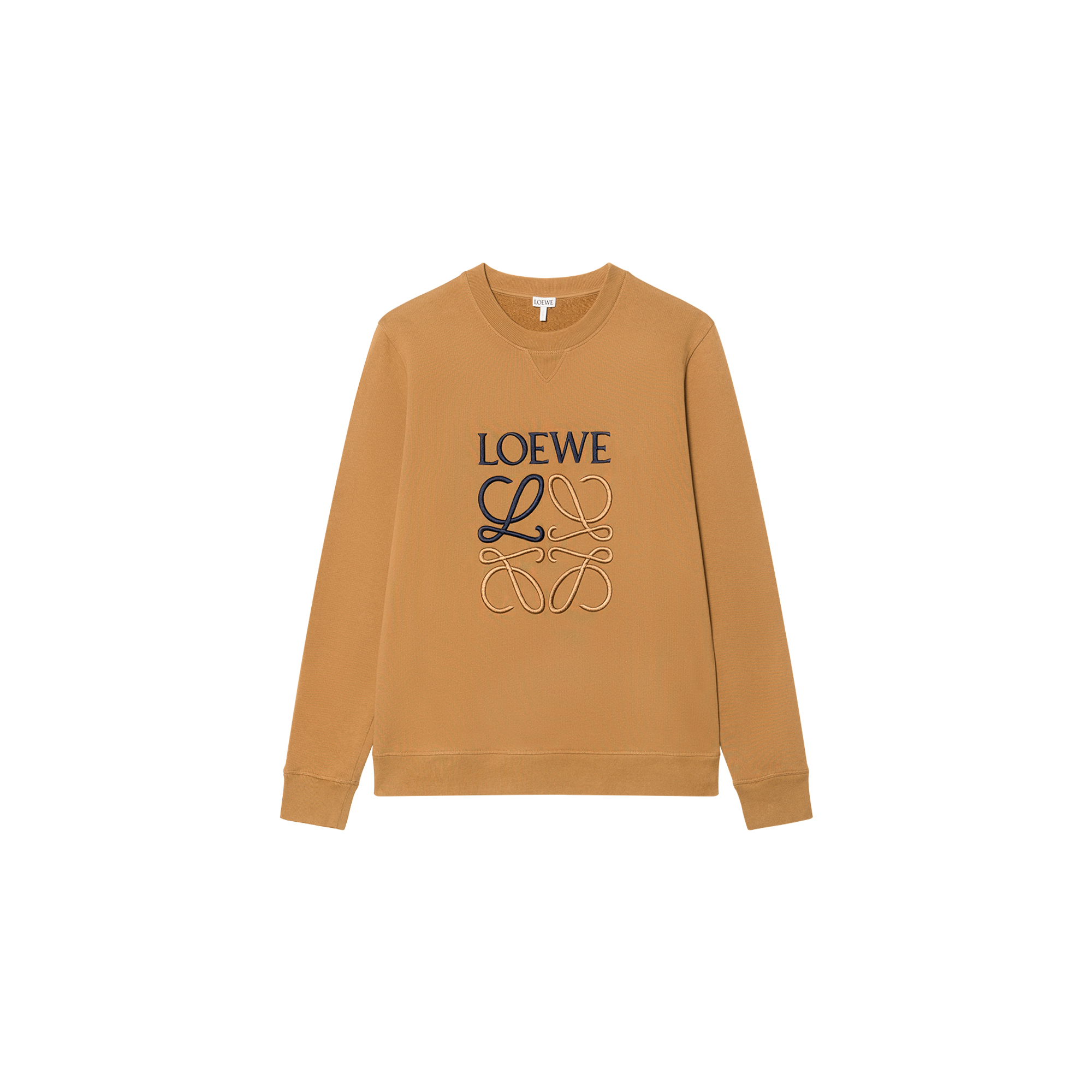 LOEWE Anagram Logo Embroidered Cotton Pullover Sweatshirt Men’s Camel H526341XA1-3150