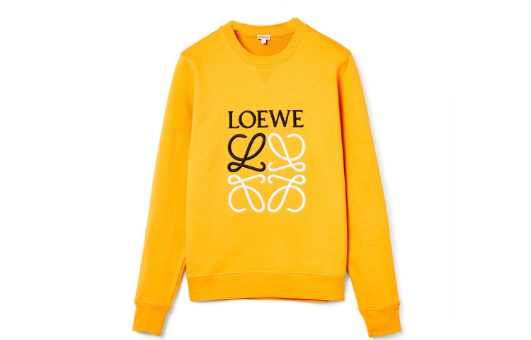 LOEWE Anagram Logo Embroidered Cotton Pullover Sweatshirt Orange () H526341XA1-9100