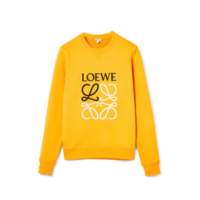 LOEWE Anagram Logo Embroidered Cotton Pullover Sweatshirt Orange () H526341XA1-9100