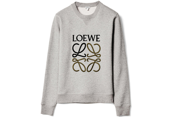 Order Sudadera Gris de Algodón Bordada con Logo Anagrama de LOEWE H526341XA1-1440