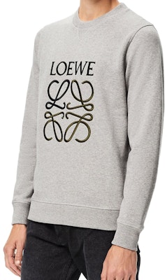 LOEWE Anagram Logo Sweatshirt Katun Bordir Abu-Abu H526341XA1-1440 Shop LOEWE Anagram Logo Sweatshirt Katun Bordir Abu-Abu H526341XA1-1440