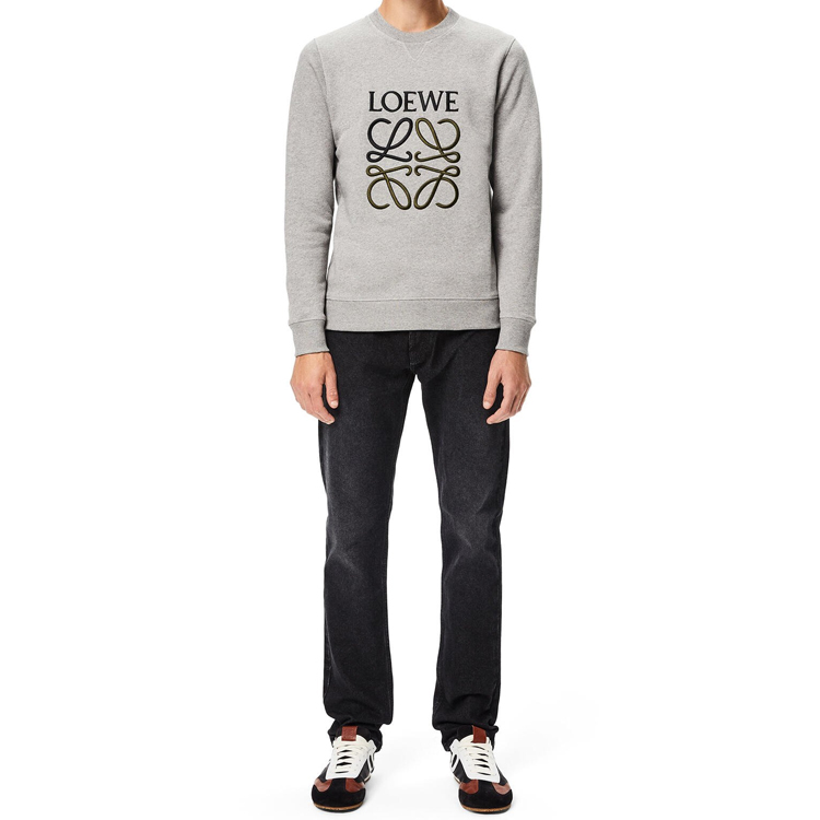 Purchase Sudadera Gris de Algodón Bordada con Logo Anagrama de LOEWE H526341XA1-1440