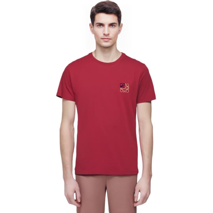 Details for LOEWE Anagram标志印花红色棉质圆领短袖T恤。 H526341XAI-7100