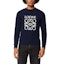 Shop LOEWE Anagram 海军蓝刺绣标志纯棉圆领卫衣 H526Y24J02-5110