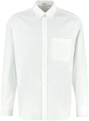 LOEWE Anagram 牛津長袖襯衫 白色 前口袋設計 H526Y05W38-2100 Buy LOEWE Anagram 牛津長袖襯衫 白色 前口袋設計 H526Y05W38-2100