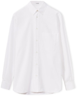 LOEWE Anagram 牛津長袖襯衫 白色 前口袋設計 H526Y05W38-2100 Order LOEWE Anagram 牛津長袖襯衫 白色 前口袋設計 H526Y05W38-2100