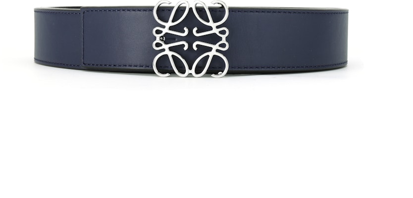 LOEWE 男士Anagram平滑扣皮带 蓝色/黑色/银色 3.5cm. E619Z20X03-5574 Buy LOEWE 男士Anagram平滑扣皮带 蓝色/黑色/银色 3.5cm. E619Z20X03-5574