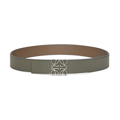LOEWE Anagram Smooth Buckle Leather Belt Green 3.5cm Accessory. E619Z20X03-1822