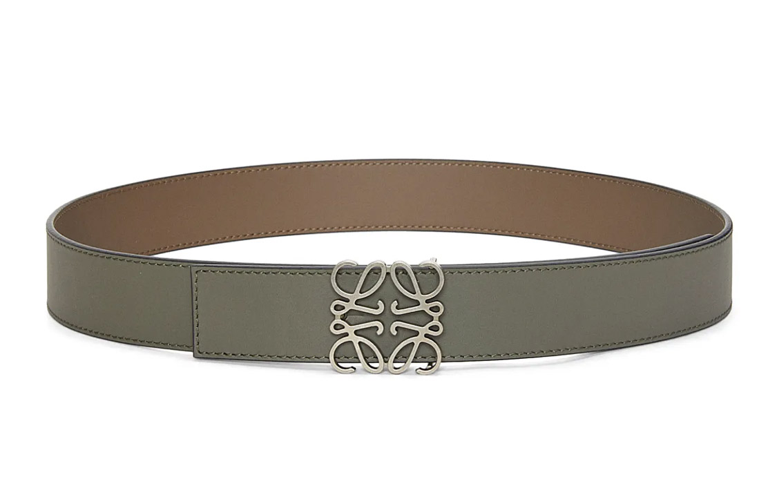 Order LOEWE Ikat Pinggang Kulit Anagram Hijau 3.5cm Aksesori. E619Z20X03-1822