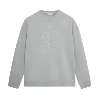 LOEWE Anagram SS25 Cotton Loose Fit Sports Sweatshirt Light Grey. H526Y24X58-1130