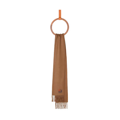 LOEWE Anagram Wool Cashmere Scarf Unisex Camel Brown F000914X04-3150