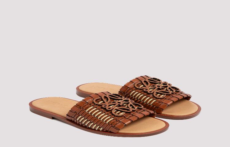 LOEWE Anagram Woven Slide 'Brown' 圖 2