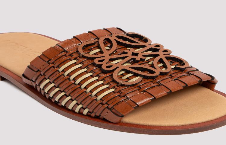 LOEWE Anagram Woven Slide 'Brown' 圖 3