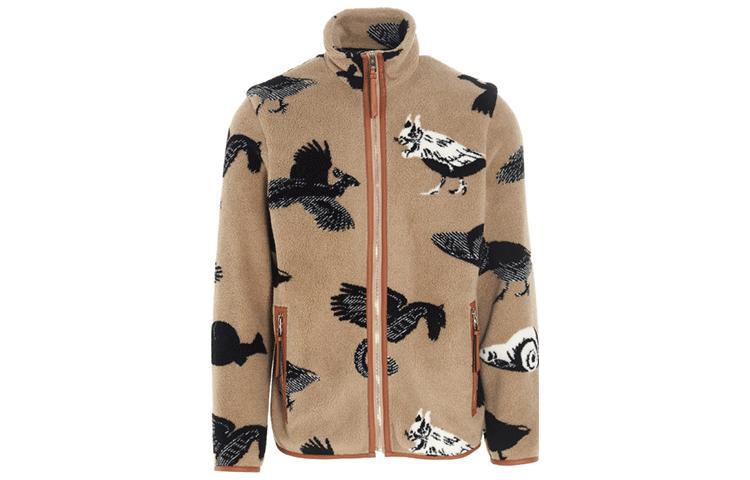 LOEWE Animal Print Zip Fleece Jacket Khaki H526330X64-4216