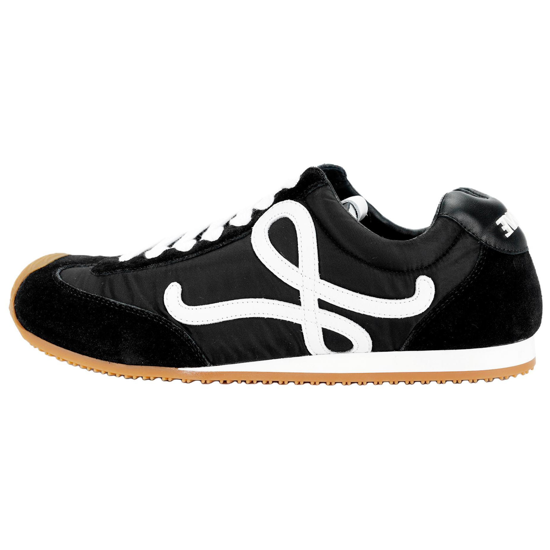 LOEWE Ballet Runner 2.0 Black Nylon Leather Low-Top Casual Sneakers M816282XB3-1102