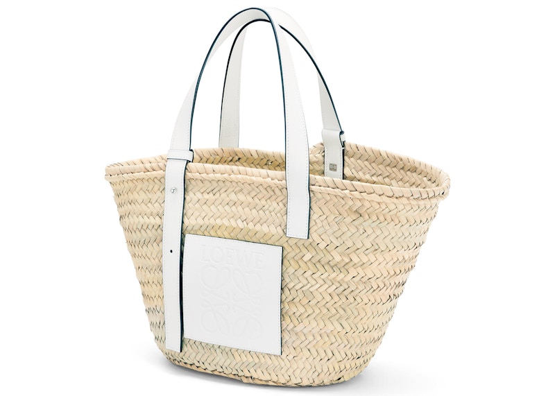 Order LOEWE 棕櫚葉與小牛皮籃子包 自然/白色
