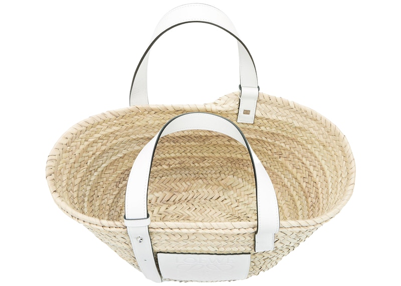 Lookbook LOEWE 棕櫚葉與小牛皮籃子包 自然/白色