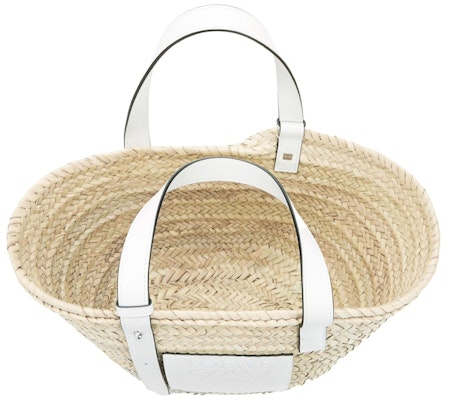 LOEWE 棕櫚葉與小牛皮籃子包 自然/白色 Lookbook LOEWE 棕櫚葉與小牛皮籃子包 自然/白色