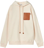 LOEWE Beige Leather Patchwork Hoodie LOEWE-H526Y25X15 LOEWE Beige Leather Patchwork Hoodie LOEWE-H526Y25X15