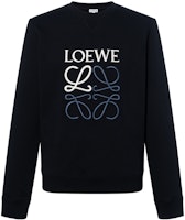 LOEWE Black Cotton Crewneck Embroidered Logo Sweatshirt. H526Y24J07-1100 LOEWE Black Cotton Crewneck Embroidered Logo Sweatshirt. H526Y24J07-1100