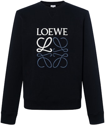 LOEWE Black Cotton Crewneck Embroidered Logo Sweatshirt. H526Y24J07-1100 Order LOEWE Black Cotton Crewneck Embroidered Logo Sweatshirt. H526Y24J07-1100