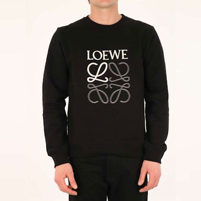 LOEWE Black Cotton Crewneck Embroidered Logo Sweatshirt. H526Y24J07-1100 Shop LOEWE Black Cotton Crewneck Embroidered Logo Sweatshirt. H526Y24J07-1100