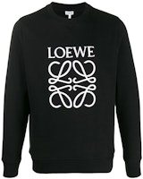 LOEWE Black Crewneck Sweatshirt with Logo Embroidery for Men H6109900CR-1100 LOEWE Black Crewneck Sweatshirt with Logo Embroidery for Men H6109900CR-1100