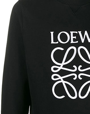 LOEWE Black Crewneck Sweatshirt with Logo Embroidery for Men H6109900CR-1100 Sizing LOEWE Black Crewneck Sweatshirt with Logo Embroidery for Men H6109900CR-1100