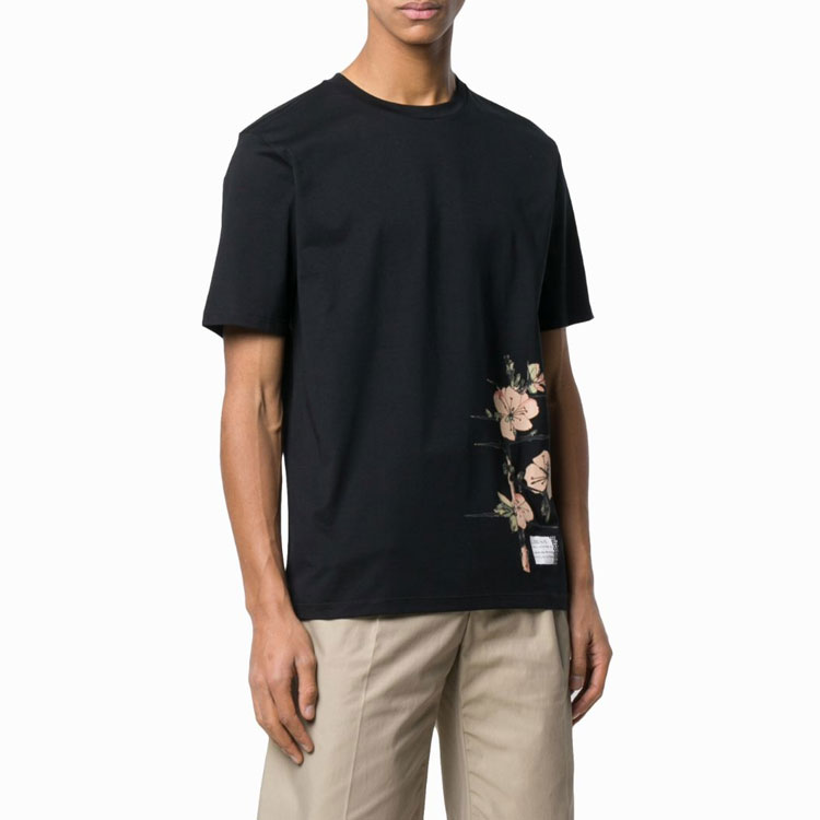 Details for LOEWE 黑色花卉印花圓領T恤 H6199470CR-1100