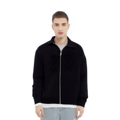 LOEWE Black Knit Zip-Up Jacket with Stand Collar. H526333X82-1100 Shop LOEWE Black Knit Zip-Up Jacket with Stand Collar. H526333X82-1100